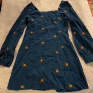 Cider NWT, never worn, Floral Print Corduroy Mini Dress (size XL)